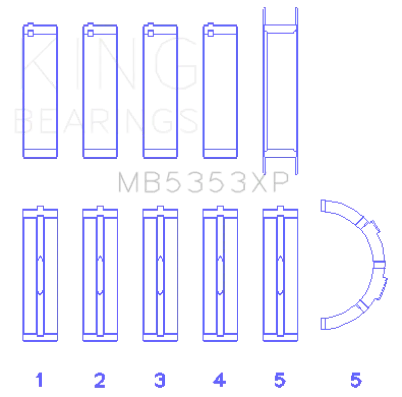 King Engine Bearings Performance Main Bearing Set - Ford 281 4.6L Sohc 16V Std 1
