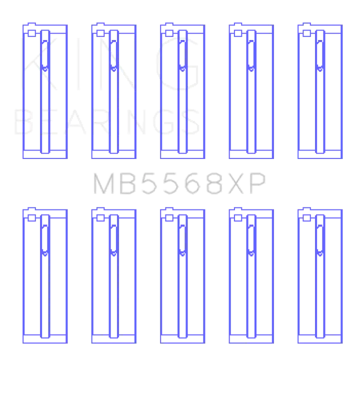 King Engine Bearings Performance Main Bearing Set - Size Std For Acura D16a1/Honda H22a4/F23a - Fits Various Models 2