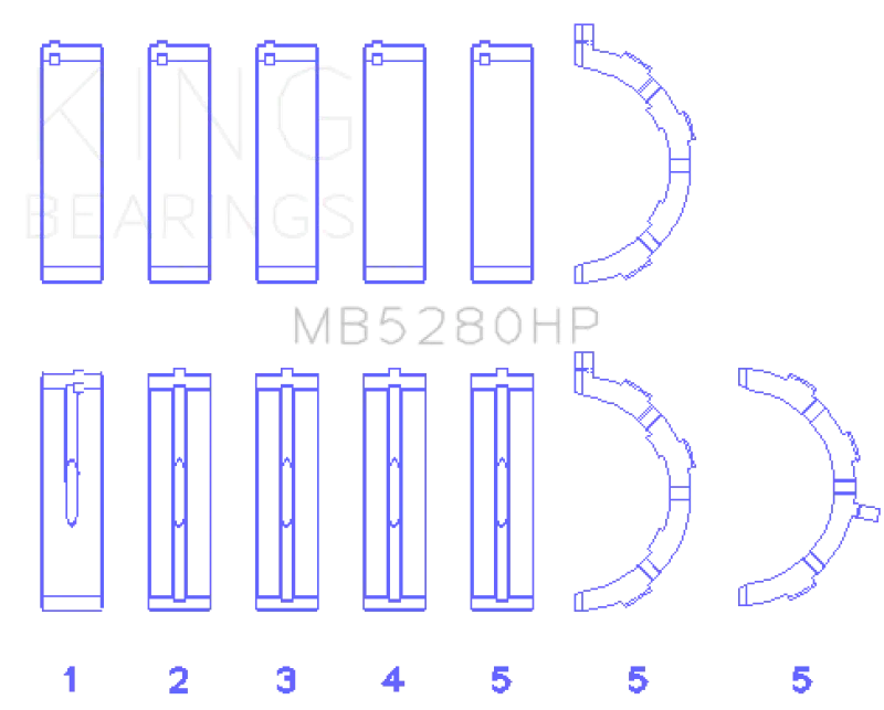 King Engine Bearings Performance Main Bearing Set Std For Ford V8 4.6L/5.4L Not For 13-14 Gt500 Compatibility 1