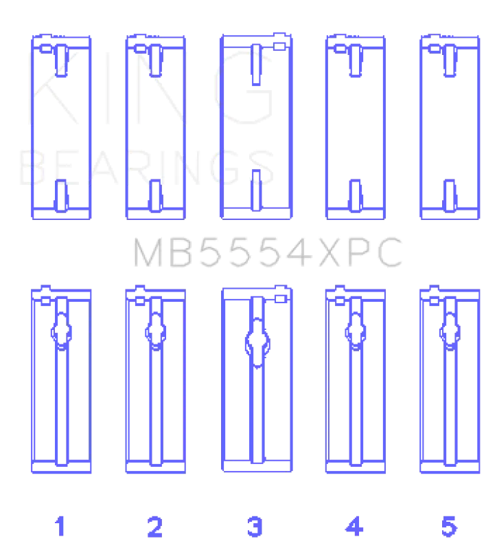 King Engine Bearings Pmaxkote Performance Main Bearing Set Size Std For Toyota 3Sgte 16V 2.0L Camry Celica Mr2 Rav4 2