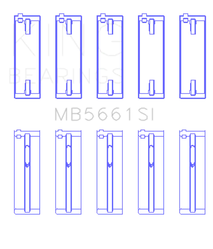 King Engine Bearings Silicon Bi-Metal Aluminum Main Bearing Set - Size Std For Volkswagen Amb/Byk/Bbx 1