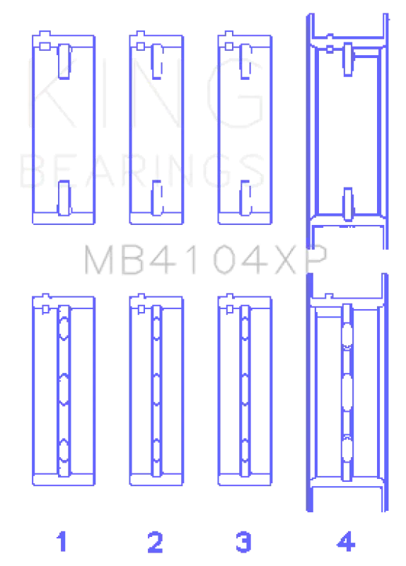 King Engine Bearings Vg30de/Vg30dett Performance Main Bearing Set Size Stdx For Nissan 300Zx Frontier Maxima Xterra Pathfinder J30 1