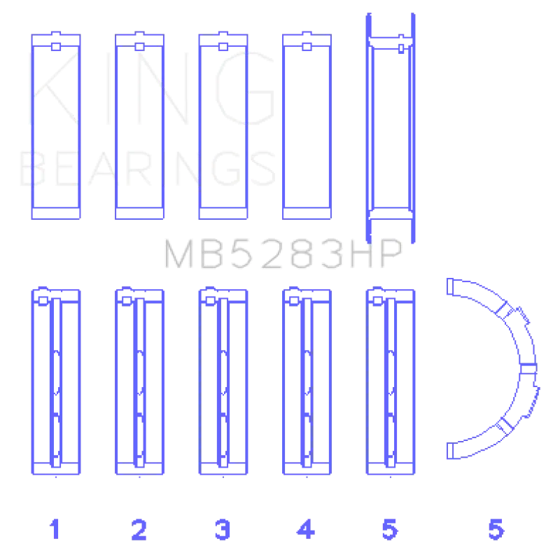 King Performance Main Bearing Set - Size Std For Ford V8 4.6L Dohc/Sohc 24V Models 2