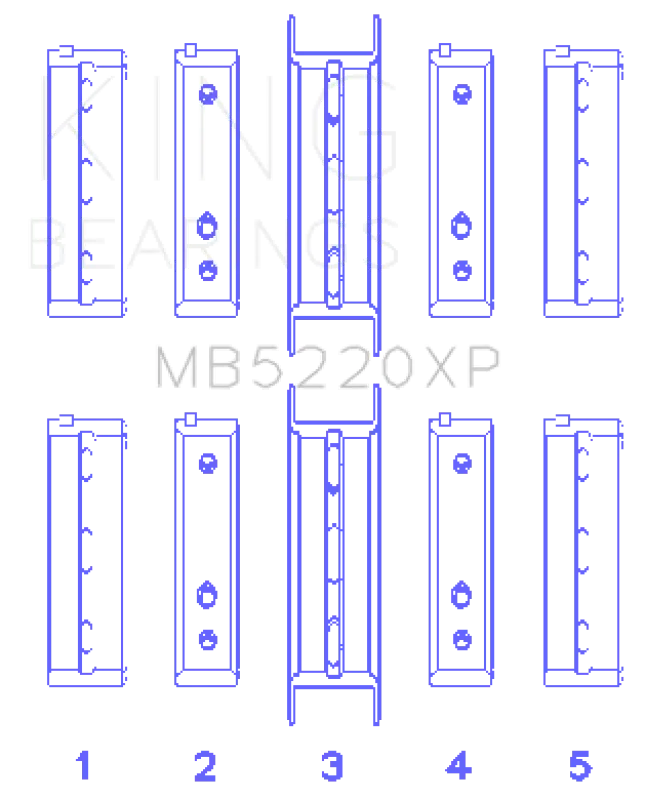 King Performance Main Bearing Set - Size Stdx For Subaru Wrx/Sti Ej20 Ej22 Ej25 Flange #3 - Fits Subaru Baja Base/Sport/Turbo, Saab 9-2X 2.5I/Aero/Linear 1