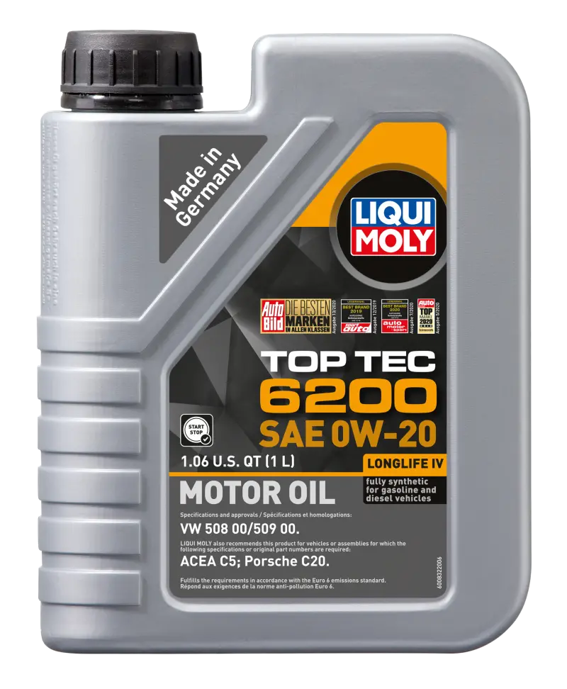 Liqui Moly 1L Top Tec 6200 Sae 0W20 Motor Oil - Audi A3 Premium To A8 Quattro L 1