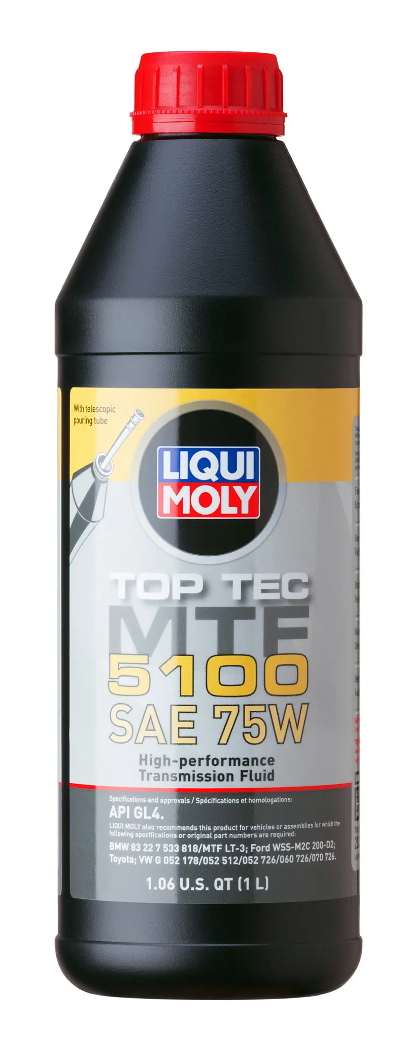 Liqui Moly Gear Oil Sae 75W 1L Top Tec Mtf 5100 - Audi A4/A5/A6, Bmw 3/5/7 Series, Ford Mustang/Fiesta, Jeep Renegade - Premium Transmission Fluid 1