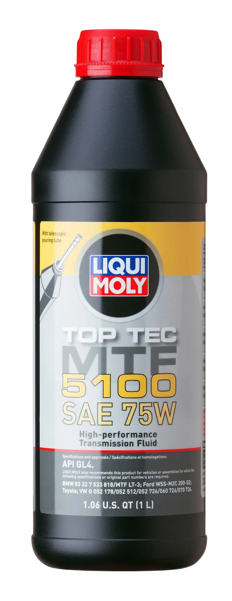 Liqui Moly Gear Oil Sae 75W 1L Top Tec Mtf 5100 - Audi A4/A5/A6, Bmw 3/5/7 Series, Ford Mustang/Fiesta, Jeep Renegade - Premium Transmission Fluid 2