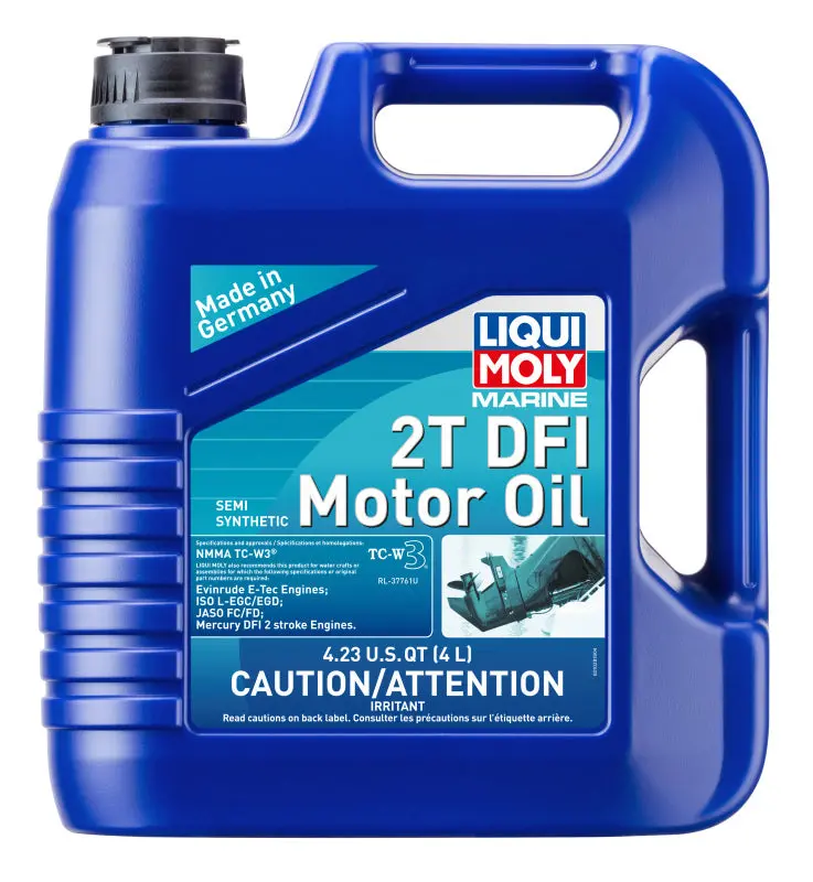 Liqui Moly Marine 2T Dfi Semi Synthetic High Performance 2 Stroke Motor Oil 4L 1