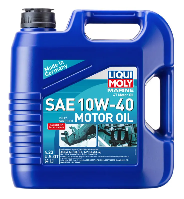 Liqui Moly Marine 4T Fully Synthetic Motor Oil Sae 10W40 Heavy Duty Wear Protection 1