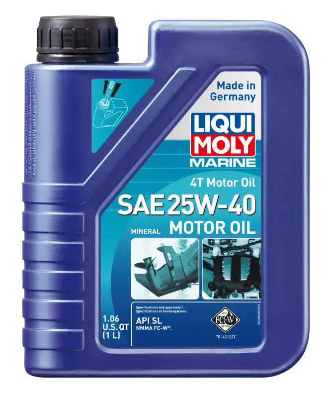 Liqui Moly Marine 4T Motor Oil 25W40 1L Mineral Based With Marine Additives For Extreme Wear Protection 1