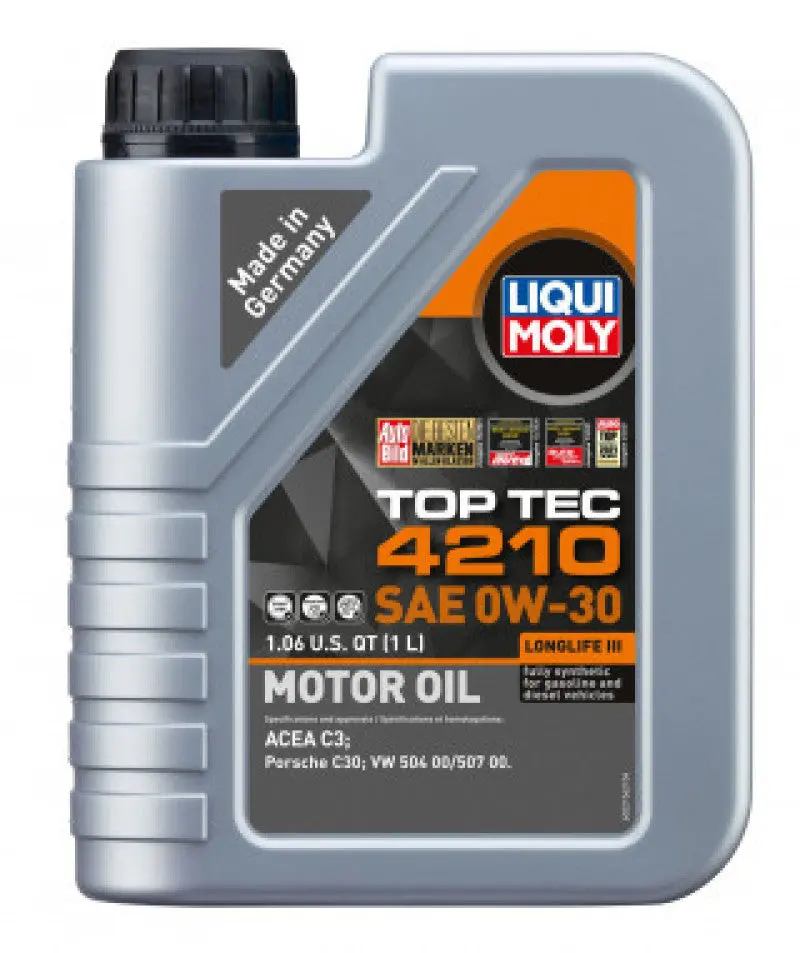 Liqui Moly Top Tec 4210 1L Sae 0W30 Motor Oil - Compatible With Various Acura, Audi, Bmw, Bentley, Buick, Cadillac, Chevrolet, Chrysler, And Dodge Models 1