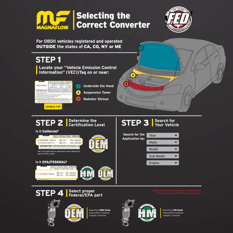 Magnaflow 22-23 Ford F-150 2.7L Right Oem Direct Fit Converter 2