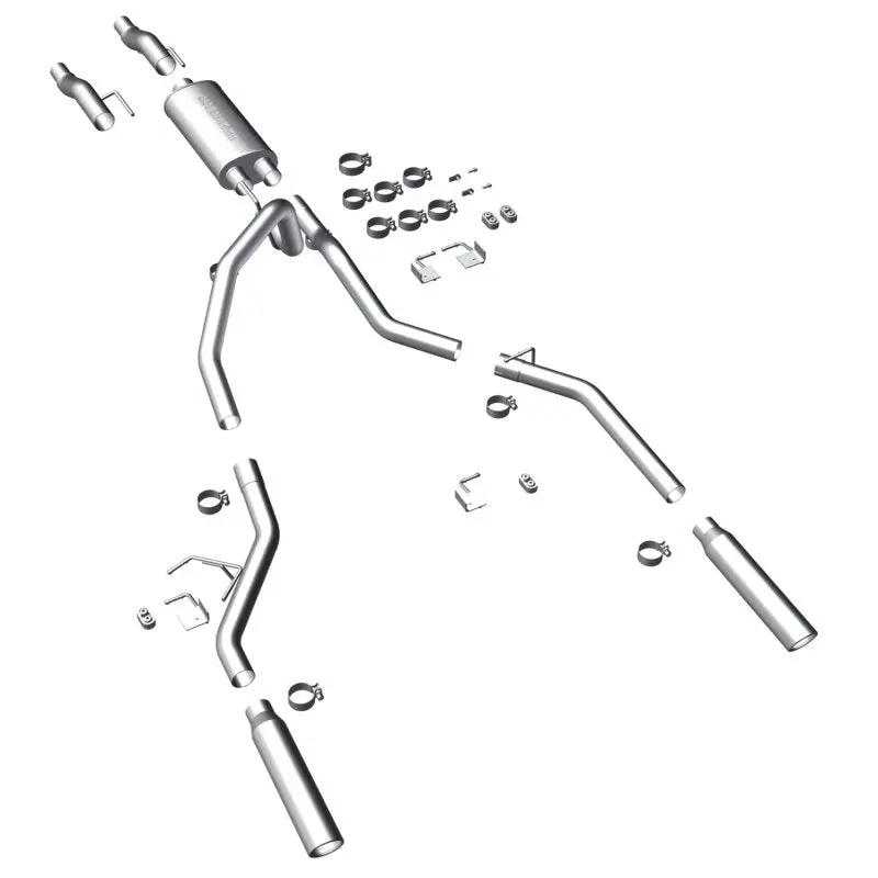 Magnaflow Catback Exhaust System For 2011-2014 Ford F-150 3.7L 5.0L 6.2L Dual Split Rear Exit With 3.5In Stainless Steel Tips 1