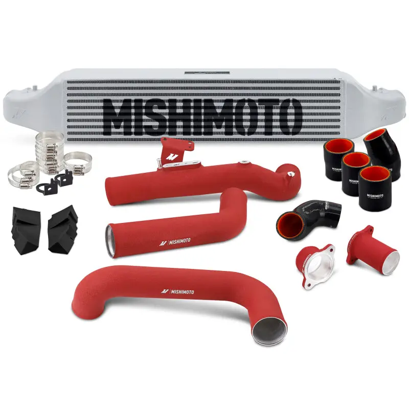 Mishimoto 2022+ Honda Civic 1.5T Intercooler Kit - Silver Intercooler- Red Pipes 1