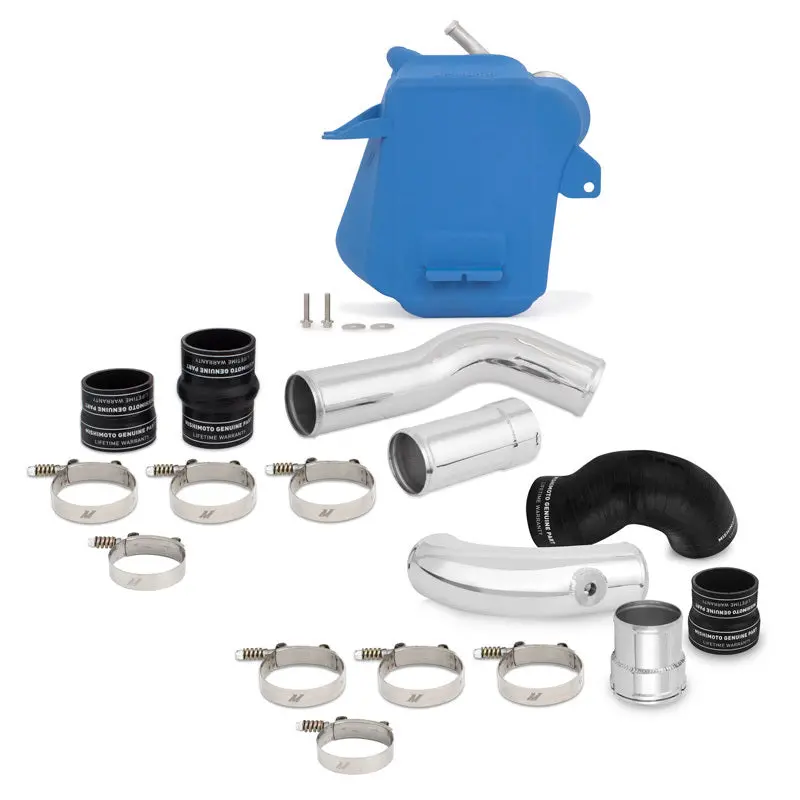 Mishimoto 6.7L Powerstroke Air-To-Water Intercooler Kit For 2011–2016 Ford F-250/F-350 Super Duty – Wrinkle Blue With Polished Pipes (11-16) 1