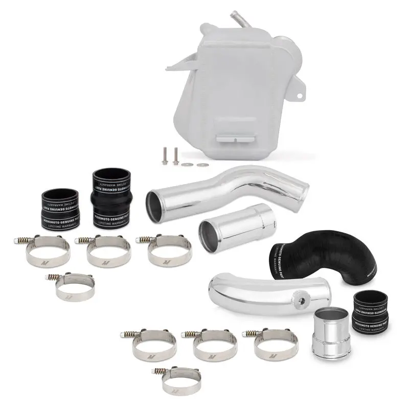 Mishimoto 6.7L Powerstroke Air-To-Water Intercooler Kit Wrinkle Silver With Polished Pipes For 2011-2016 Ford F-250/F-350 Super Duty 1