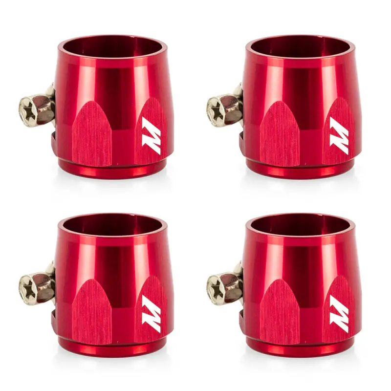 Mishimoto Aluminum 8An Hex Hose Finishers Red For Engine 1