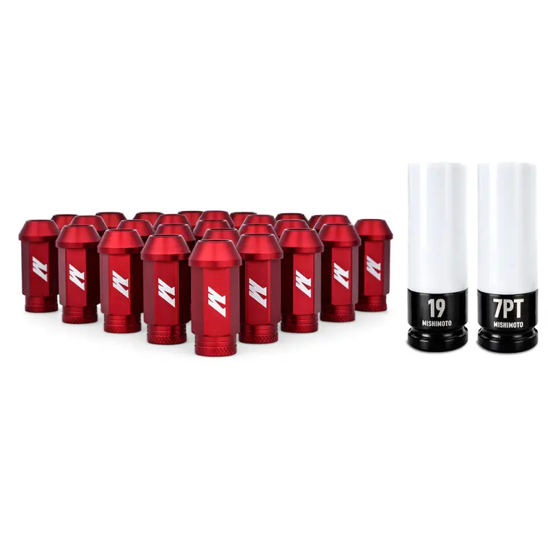 Mishimoto Aluminum Locking Lug Nuts M12x1.5 27Pc Red 1