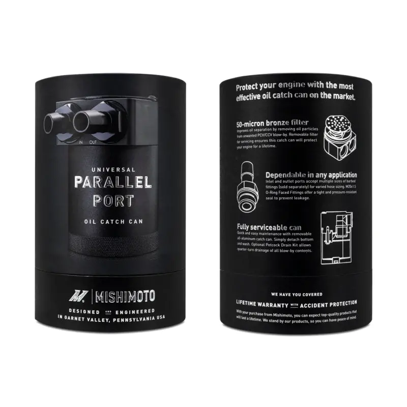 Mishimoto Baffled Oil Catch Can With Parallel Port 2