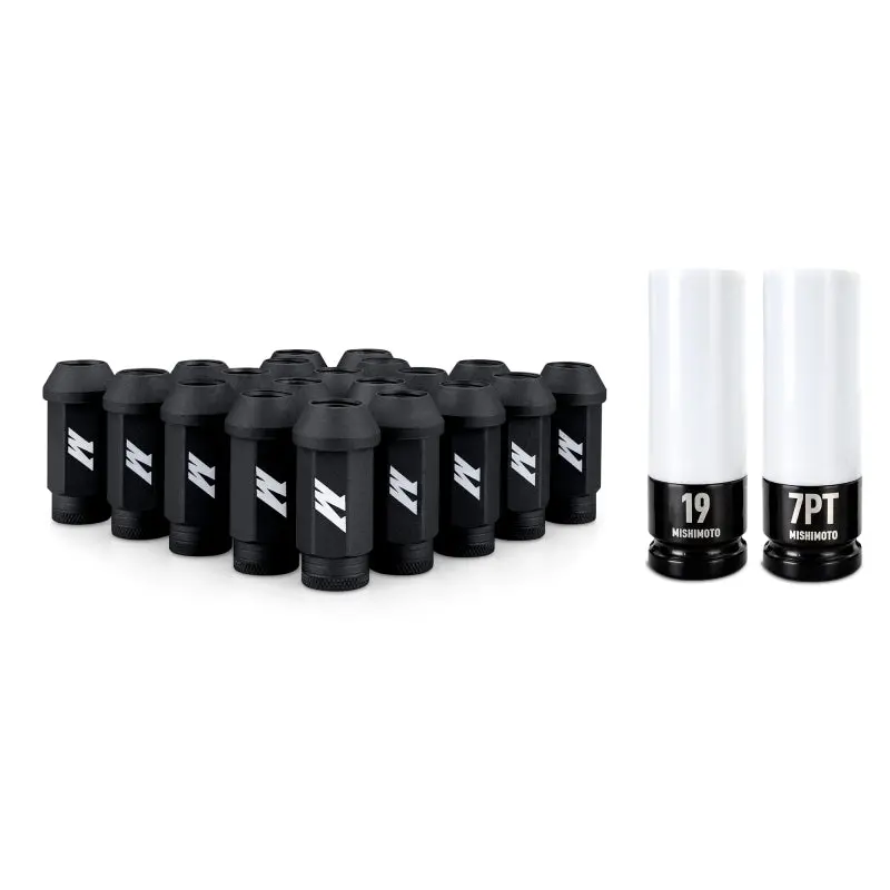 Mishimoto M14x1.5 Steel Locking Lug Nuts Black (20 Pack) 1