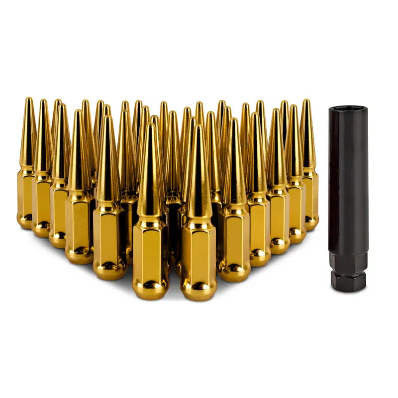 Mishimoto Mishimoto Steel Spiked Lug Nuts M14 X 1.5 (32 Pack) Gold 1