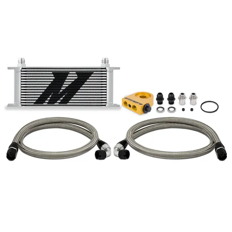 Mishimoto Oil Cooler Kit 16 Row Thermostat Silver Universal 1