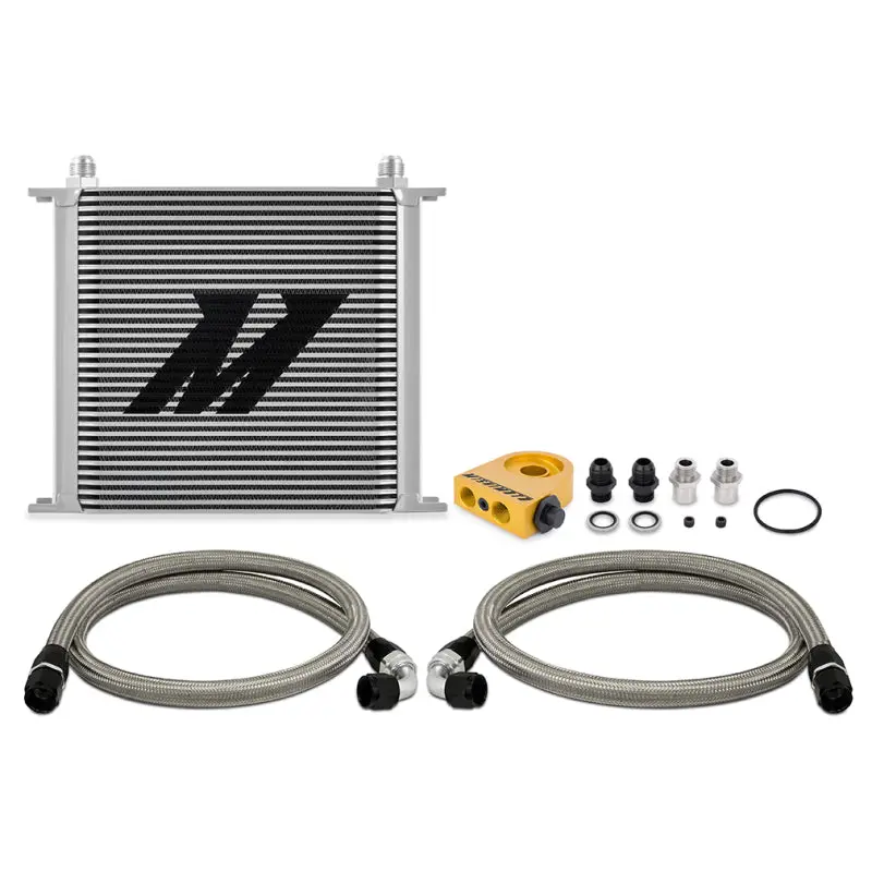Mishimoto Oil Cooler Kit 34Row Thermostatic Silver Universal 1