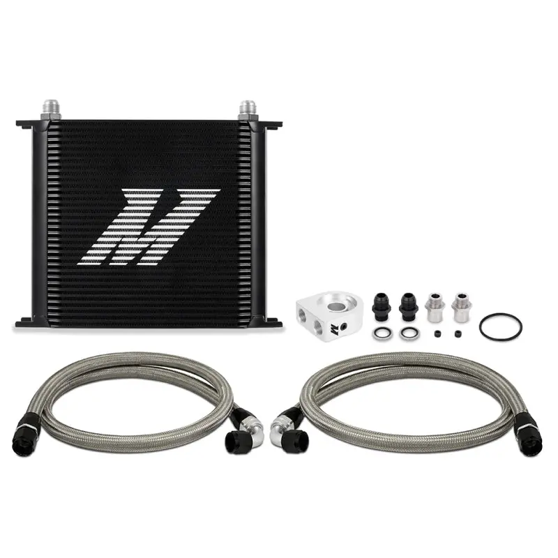 Mishimoto Oil Cooler Kit Universal 34 Row Black Fit 1
