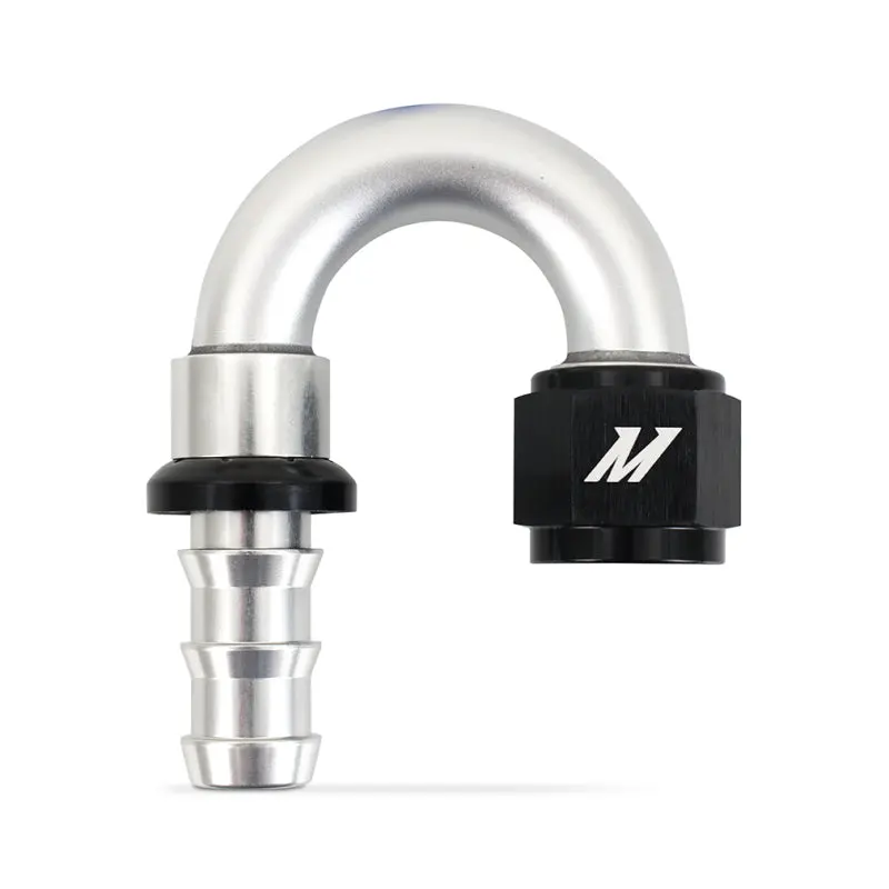 Mishimoto Push Lock Fitting 180-Degree 10An Silver 1