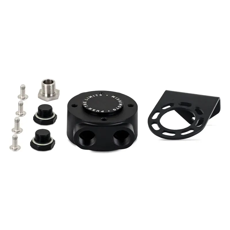 Mishimoto Remote Oil Filter Relocation Mount M22 X 1.5 Black 1