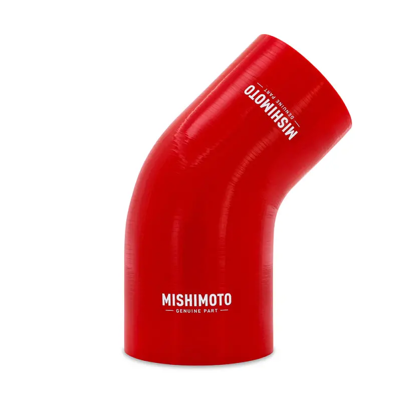 Mishimoto Silicone 45 Degree Reducer Coupler 3.5In-4In Red 1
