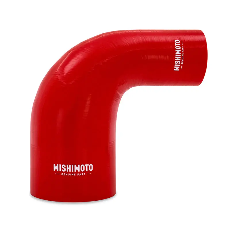 Mishimoto Silicone 90 Deg Reducer Coupler 2.5In To 4In Red 1
