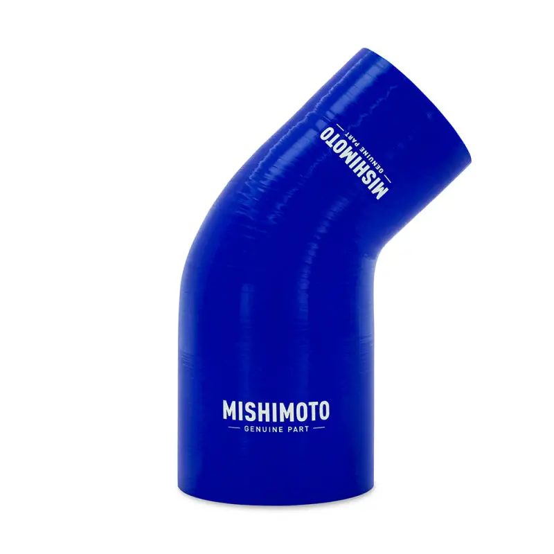 Mishimoto Silicone Reducer Coupler 45 Degree 2.5In-3In Blue 1