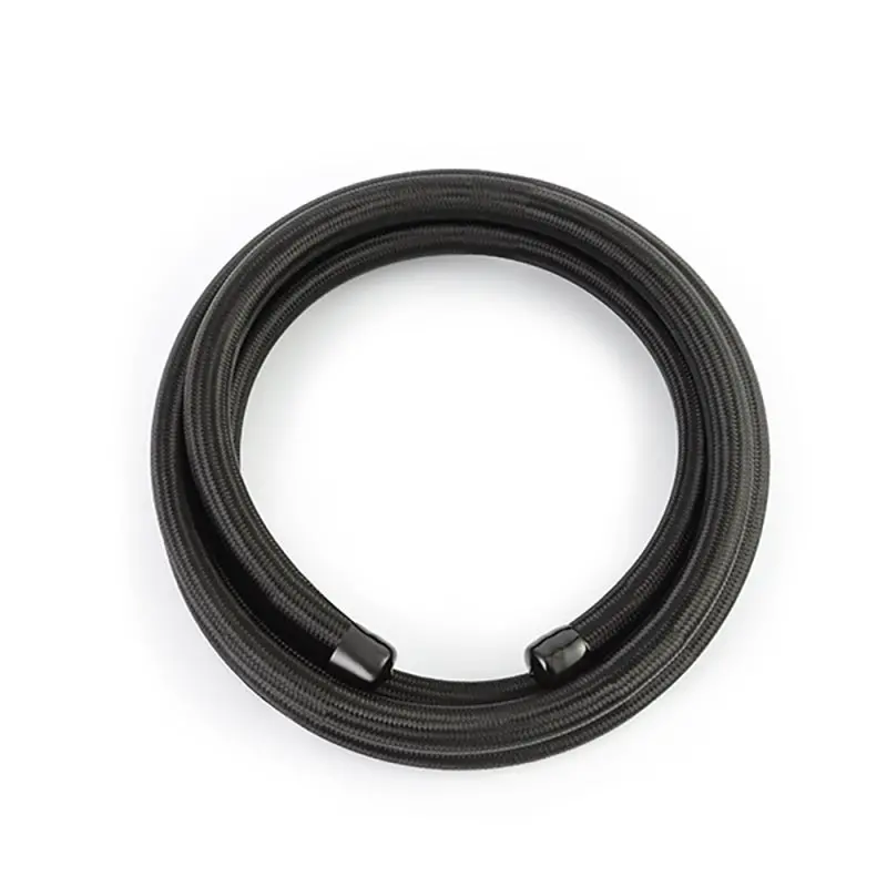 Mishimoto Stainless Steel Braided Hose 10Ft With -10An Black Fittings Durable Flexible Fluid Line 1