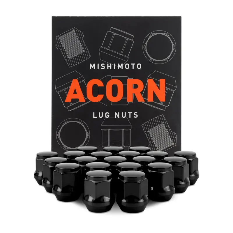 Mishimoto Steel Acorn Lug Nuts M12 X 1.5 20Pc Set Black 1