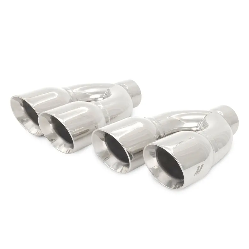 Mishimoto Steel Dual Y Muffler Tip 2.5 Inch Inlet Polished Finish Universal Fit 1