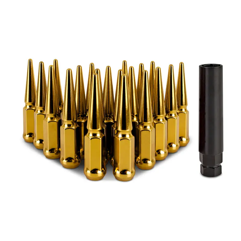 Mishimoto Steel Spiked Lug Nuts 20Pc Set M12x1.5 - Gold 1