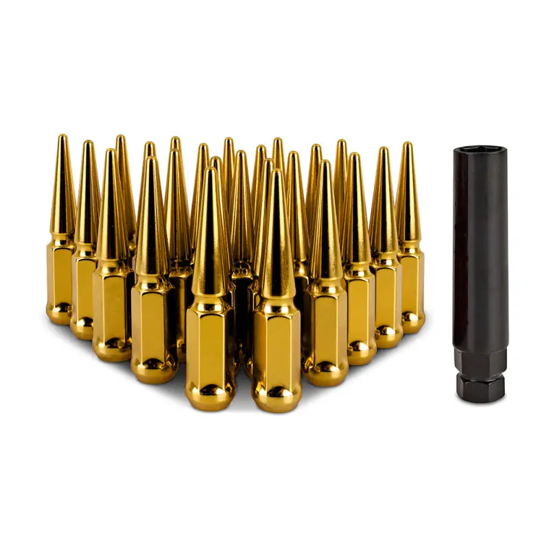Mishimoto Steel Spiked Lug Nuts M12 X 1.5 24Pc Gold 1