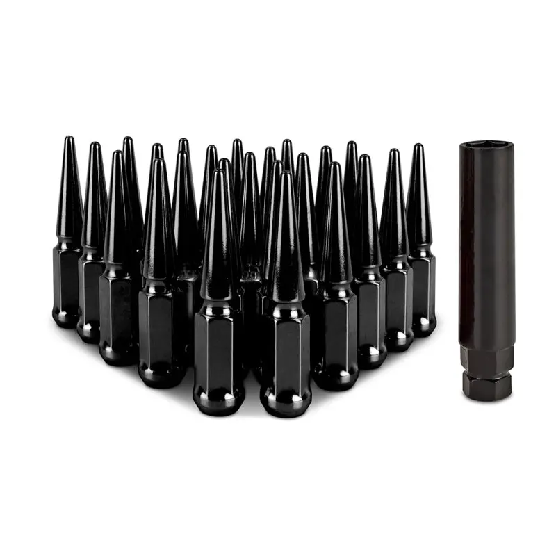 Mishimoto Steel Spiked Lug Nuts M14 X 1.5 24-Piece Set Black 1