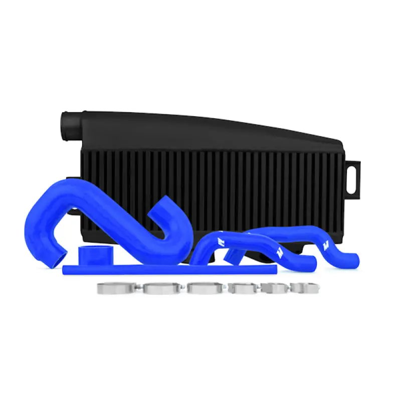 Mishimoto Subaru 2002–2007 Wrx/2004–2007 Sti Top-Mount Intercooler Kit – Powder Coated Black And Blue Hoses 1