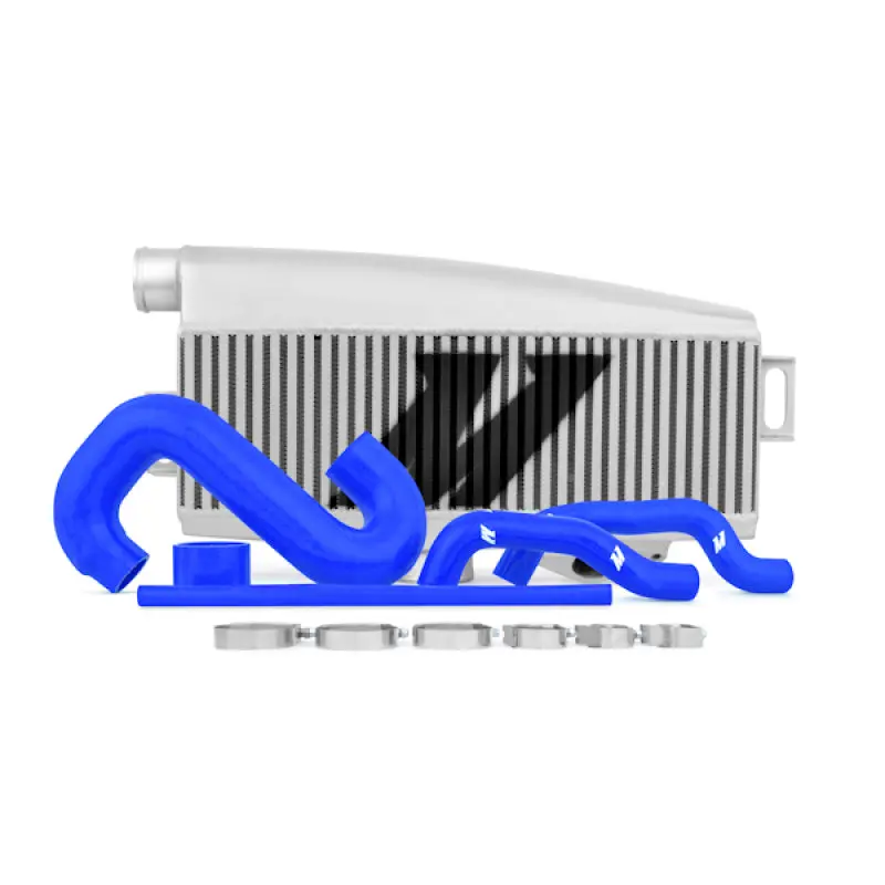 Mishimoto Top-Mount Intercooler Kit - Powder Coated Silver & Blue Hoses For Subaru Wrx/Sti 02-07/04-07 2