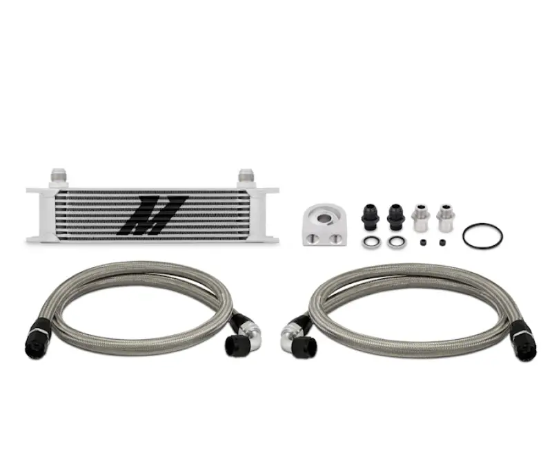Mishimoto Universal 10 Row Oil Cooler Kit With Metal Braided Lines For Ford Mustang Gt/Gt Premium/Bullitt/Mach 1 1