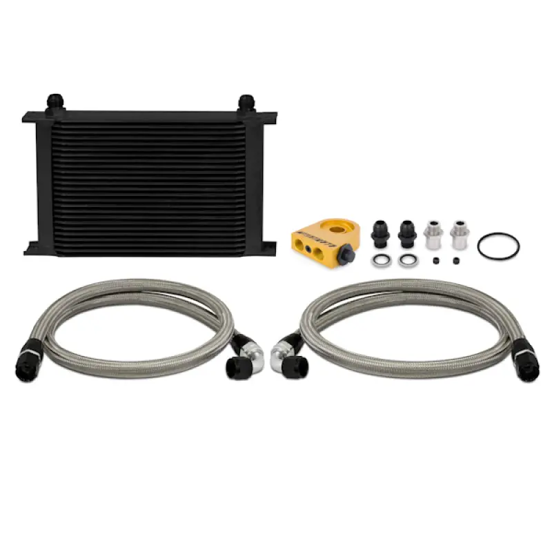 Mishimoto Universal Thermostatic Oil Cooler Kit - 25 Row (Black) For Ford Mustang Gt/Gt Premium/Bullitt/Mach 1 1