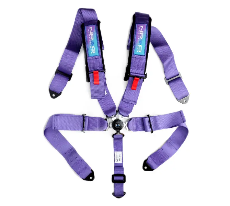 Nrg 5-Point 3-Inch Purple Seat Belt Harness With Pads And Cam Lock 1
