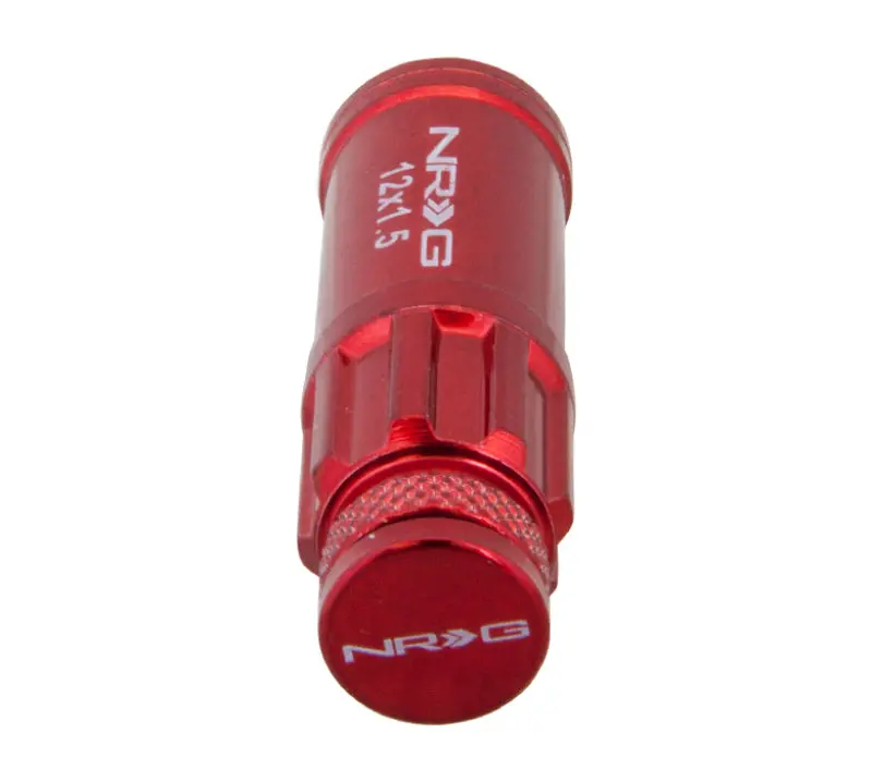 Nrg 700 Series Steel Lug Nut Set 21 Pc With Locks & Lock Socket - Red 1