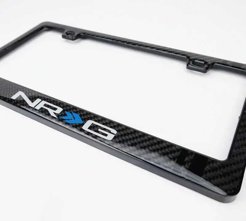 Nrg Carbon License Plate Frame/ Fiber Poly Dip Finish Wet With Nrg Logo 1