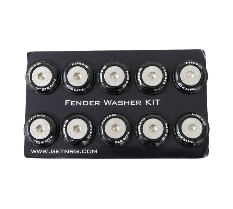 Nrg Fender Washer Kit With Rivets For Plastic (Black) - Set Of 10 2