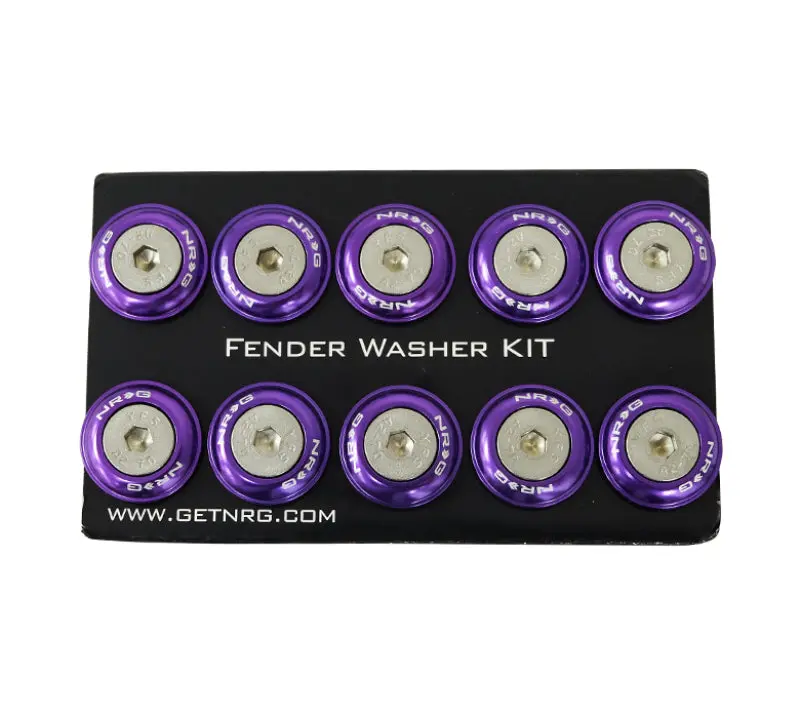 Nrg Fender Washer Kit With Rivets Purple Plastic Set Of 10 1
