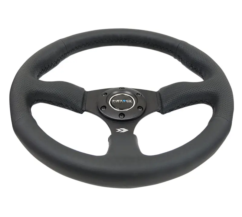 Nrg Reinforced Steering Wheel – 350Mm (2.5 In. Deep) Black Leather 1
