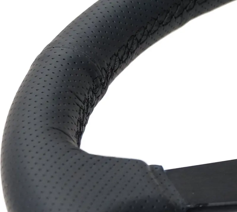Nrg Sport Steering Wheel – (350Mm 1.5 In.) Black Leather Black Stitch Black Spokes 1